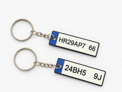 Mini Number Plate Keychain – Customizable Car/Bike Keyring (set of 2)